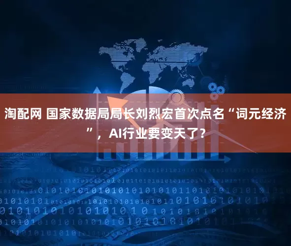 淘配网 国家数据局局长刘烈宏首次点名“词元经济”，AI行业要变天了？